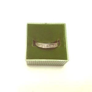 White 14k engagement or wedding band 3/8 carat